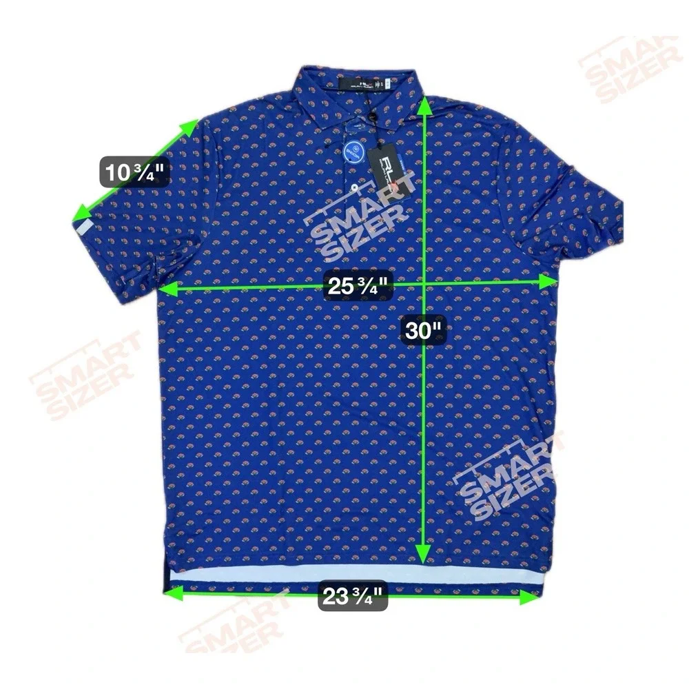 RLX Ralph Lauren Performance Golf Polo Shirt Royal Blue Multi Mens XL NWT $98